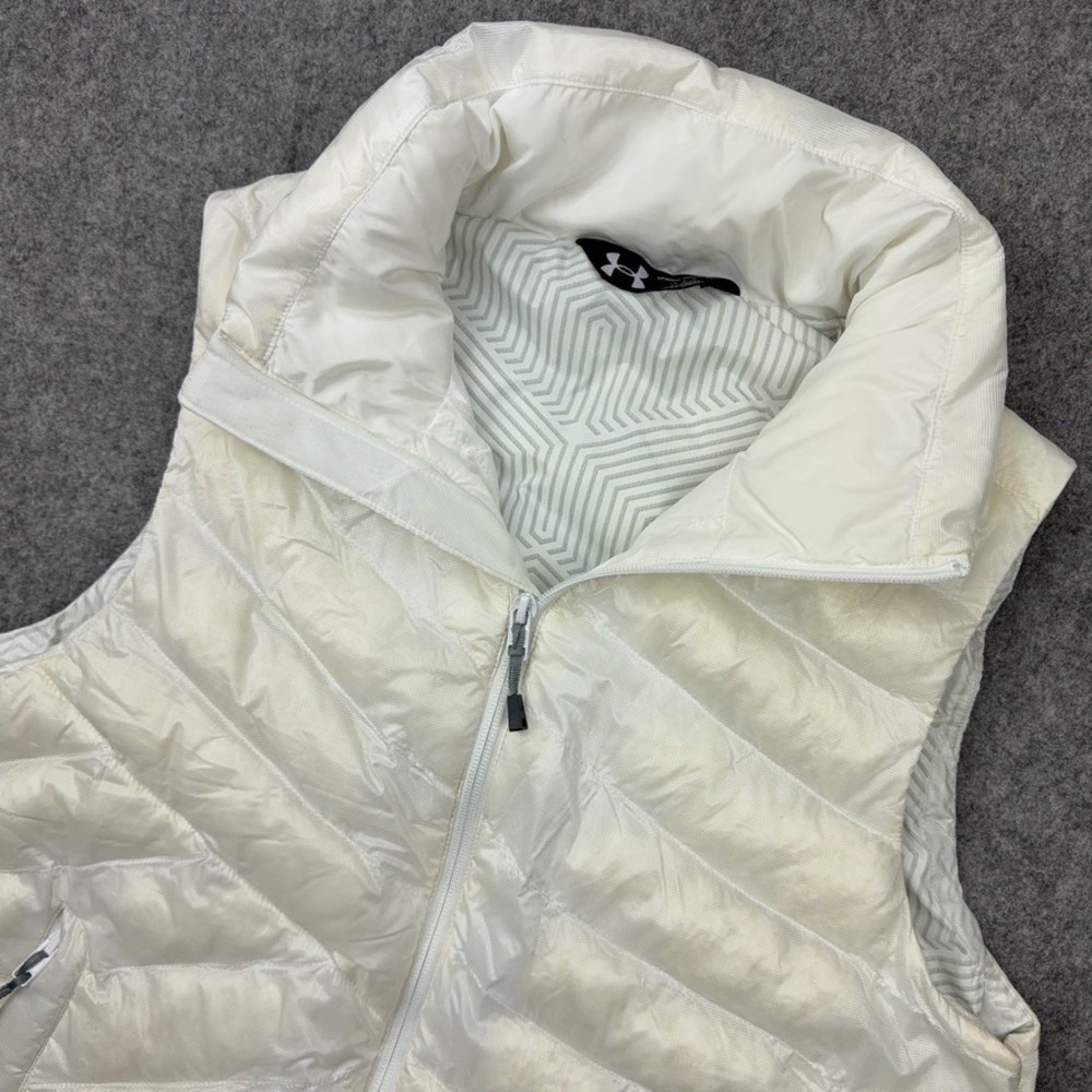 Under Armour Vest Womens Large White ColdGear‎ Infrared Storm Down Puffer Jacket